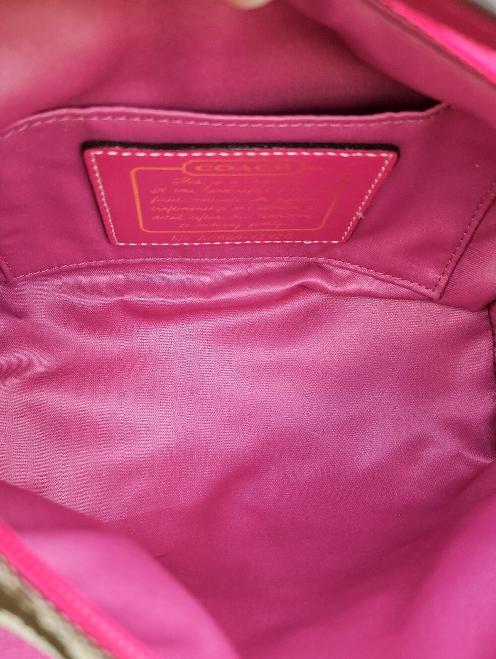 Coach 41420 Signature Floral Appliqué Pink Shoulder Bag Rare Y2K - Picture 9 of 11